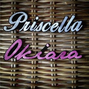 Insignia de letras Nombre de 15 cm para coser pegamento o pegamento térmico (6 pulgadas)