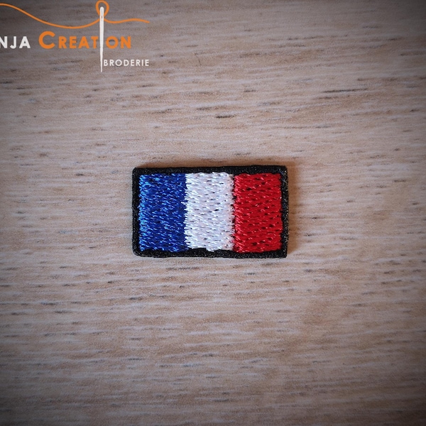 Écusson Patch à coudre ou à coller Drapeau Français 2 cm de large