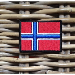 Iron-on badge, Norwegian flag patch 5cm