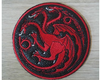 Shield 10 cm embroidered on faux leather Stingray Targaryen Game Of Thrones
