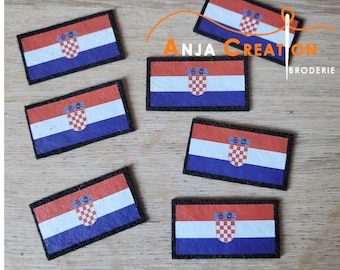 Petit Ecusson patch Drapeau Imprimé Croate/Croatie thermocollant Made in France Personnalisation Customisation 3cm Voyage Monde