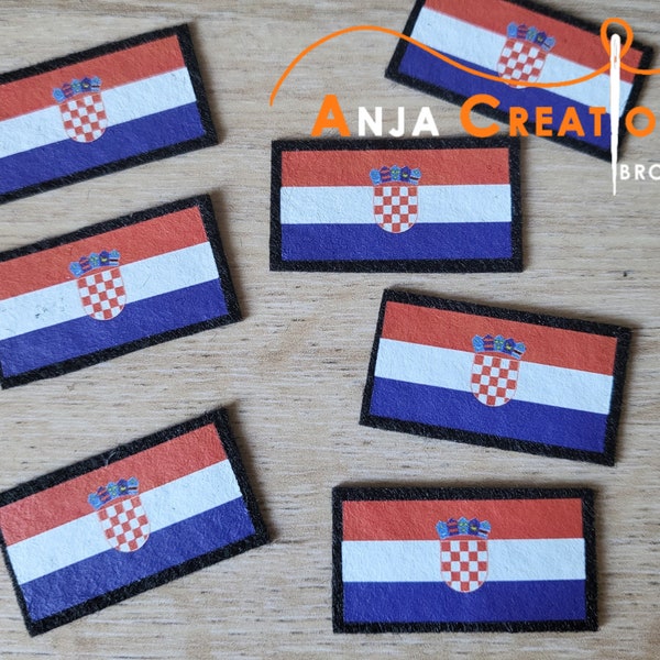 Petit Ecusson patch Drapeau Imprimé Croate/Croatie thermocollant Made in France Personnalisation Customisation 3cm Voyage Monde