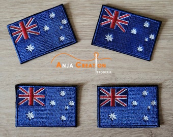 Toppa con bandiera dell'Australia 60 mm x 40 mm termoadesiva Made in France Personalizzazione Personalizzazione Riparazione