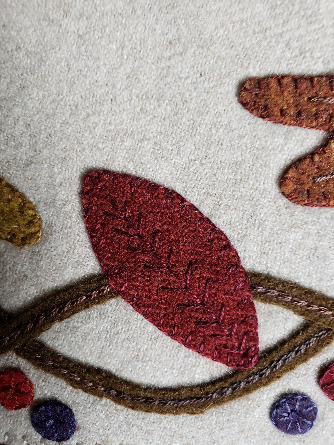 Autumn Splendor Wool Mat Finished Leaves Sunflowers - Etsy