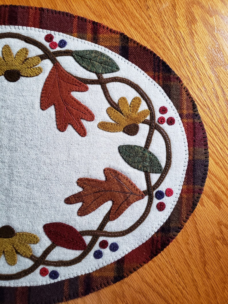 Autumn Splendor Wool Mat Finished Leaves Sunflowers - Etsy
