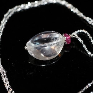 Clear Quartz Necklace, Simple Three Edges Clear Quartz Pendant -  White Quartz Jewelry - Natural Genuine Clear Crystal Healing Pendant 2287