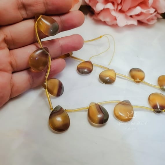 Natural Teardrop Fluorite Beads: Rainbow Jewelry Parts chunky stone jewelry #2295