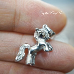 Sterling Silver Pony Necklace, Pendant Tiny Horse Pendant, 925 Silver Horse Children Jewelry #2009