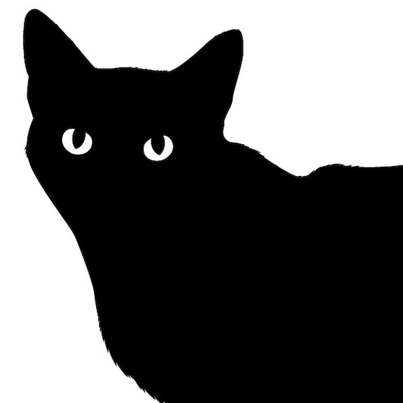 黒猫のシルエット（2つのポジション） - Etsy 日本