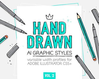 AI CS5+ hand drawn styles & brushes vol.2