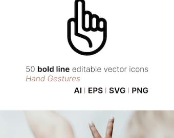 50 hand gestures icons