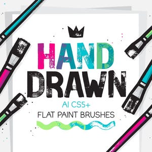 AI CS5+ square head flat paint brushes