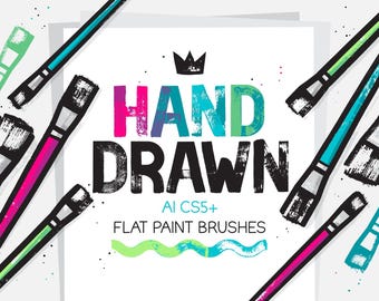 AI CS5+ square head flat paint brushes