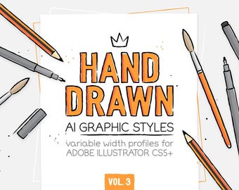 AI CS5+ hand drawn styles & brushes vol.3