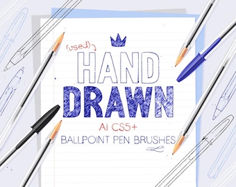 AI CS5+ used ballpoint pen brushes