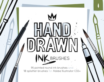 AI round ink brushes and splatters