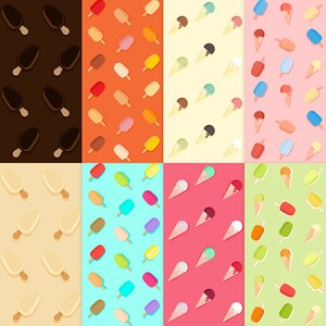 Ice creams seamless pattern backgrounds