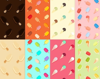 Ice creams seamless pattern backgrounds