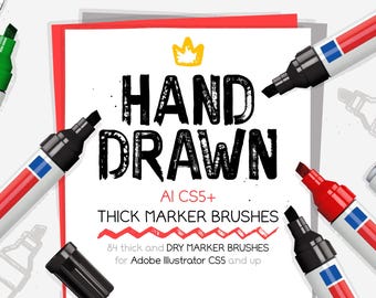 AI CS5+ thick and dry marker brushes