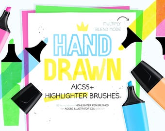 AI CS5+ highlighter pen brushes