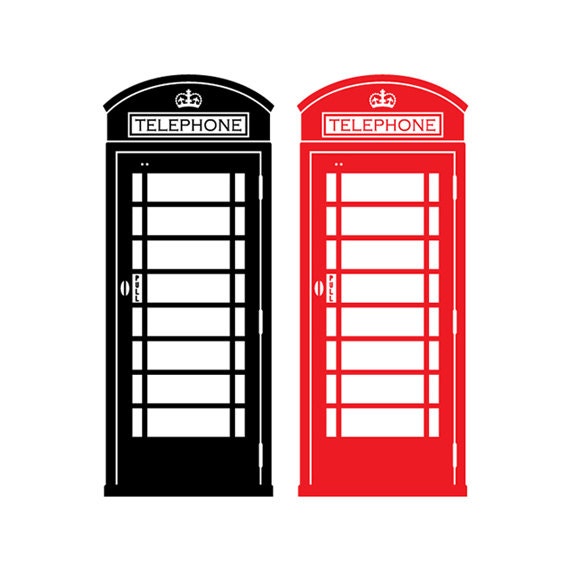 Cabina telefónica negra y roja | Etsy