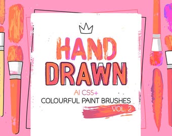 AI CS5+ colourful paint brushes vol. 2