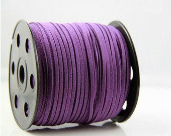 Wholesale-100Yds Pure Purple faux suede cord, 3mm, black faux suede cord for bracelets 3mm