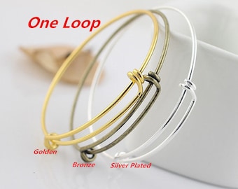 Wholesale 20pcs 65mm Silver Plated/Silver tone/Bronze/Golden Fabulous Solid Brass Adjustable Basic Bangles Wired Blank Bracelet Findings