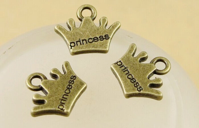 Wholesale 200pcs 12MMX10MM Antique SilverAntique Bronze Princess Crown Pendant Charm Finding,DIY Accessory Jewellry