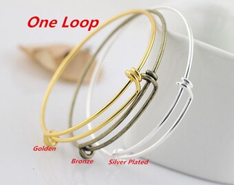 Wholesale 20pcs 55mm Silver Plated/Silver tone/Bronze/Golden Fabulous Solid Brass Adjustable Basic Bangles Wired Blank Bracelet,Child Size
