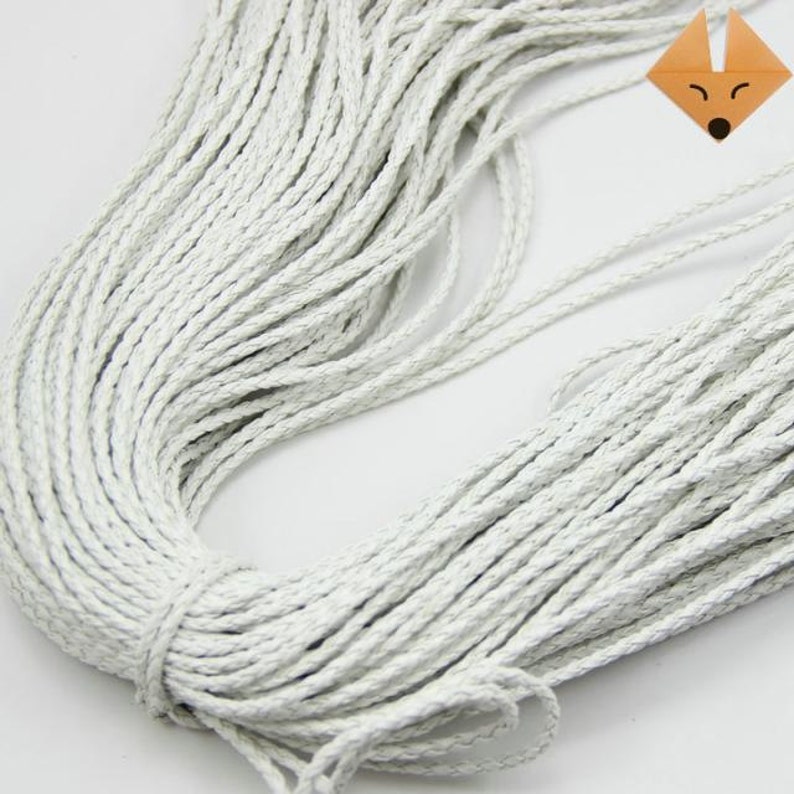 Wholesale 100yds 3mm Round White Faux Braid Leather Cords Etsy