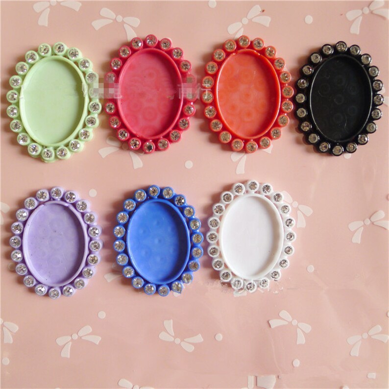 Wholesale 30pcs Resin Oval Frame Cameo Setting Flatback Etsy