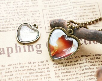 15pcs Antique Bronze Heart Frame Base Bezel Setting Tray Bezel Pendant Charm/Finding,fit 18mm Cabochon/Picture/Cameo