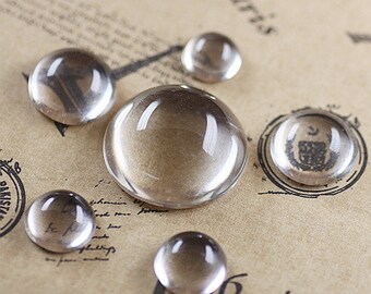 3pcs 30mm hémisphère Clear/Transparent verre Cabochons/couverture Cabs, pendentifs au dôme pour Photos, Cabochons ou l'Art, pour le réglage de Base plateau lunette