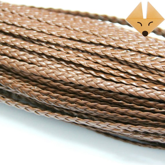 10Yds 5mm Wide Brown Flat Faux Braid Leather Cord, Bracelet Cord, DIY  Accessory Cord