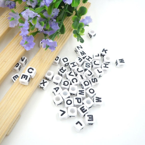 1000pcs White Letter and Alphabet Number Cube