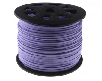 20Yds 3mm Violet Purple Faux Leather Suede Cord