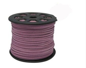 20Yds 3mm Light Purple Faux Leather Suede Cord