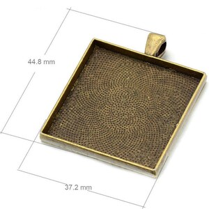 Wholesale 20pcs Large Pendant Trays - 35mm Square Pendant Blanks - Bezel Cabochon Settings - Pendant Tray Blanks