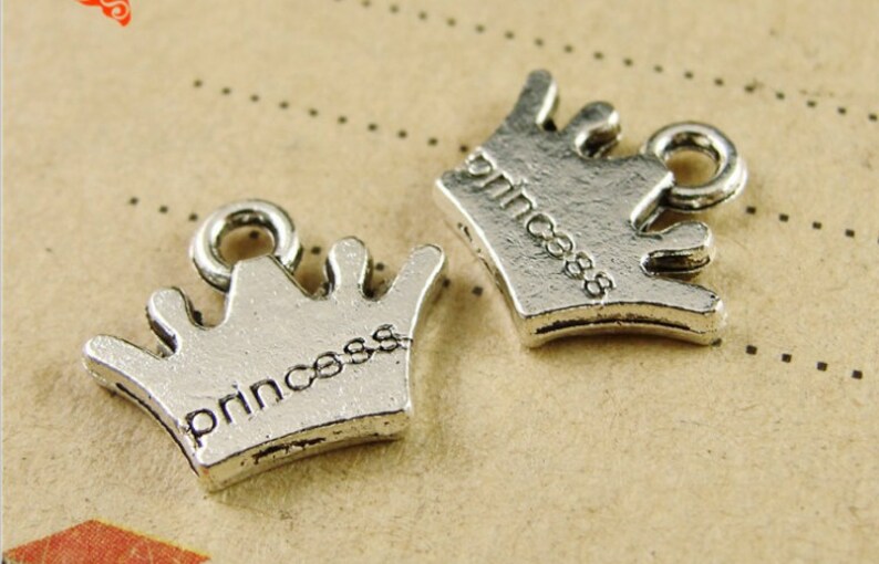 Wholesale 200pcs 12MMX10MM Antique SilverAntique Bronze Princess Crown Pendant Charm Finding,DIY Accessory Jewellry