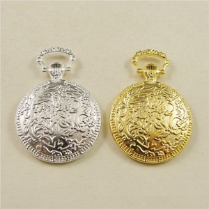 Wholesale 20pcs Silver tone/Antique Bronze/Golden Pocket Watch Pendant Charm/Finding,Base Setting Tray,Fit 20mm Cabochon/ Picture/Cameo
