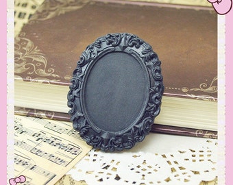 Wholesale 50pcs Black Victorian Oval Resin  Frame Cameo Setting Flatback Cabochon 30mmx40mm