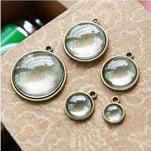 Wholesale 100pcs Antique Silver tone/Antique Bronze Pendant Charm/Finding,fit 8mm Cabochon/Cameo/Picture,Round Base Setting Tray Bezel