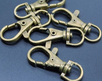 Wholesale-100pcs 38mmx16mm Vintage Antique Bronze/Silver tone Strong Lobster Clasp Connector Pendant Charm/Finding,Key Chain Ring