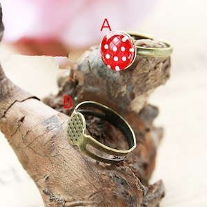 Wholesale 100pcs Antique Bronze/Silver Plated Ring Base Setting Pendant/hanging Charm/Finding,fit 12mm Cabochon/ Picture/Cameo