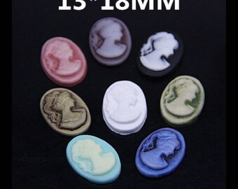 Wholesale  100pcs Oval 13mmx18mm Resin Cameo Cabochon,DIY Accessories Jewelry Making