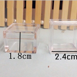 Wholesale 50pcs transparente quadratische Verpackung Box, Aneroid, Diamant-Schmuck-Box-Box, Nail-Box,