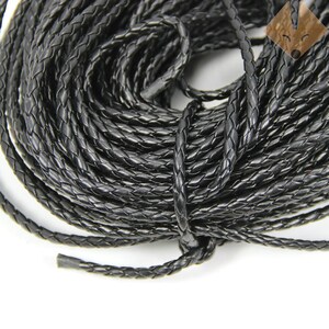 Wholesale 100Yds 5mm Round Black Faux Braid Leather Cords String Rope,Jewelry Beading String, For Bracelet & Necklace