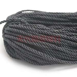 Wholesale 100Yds 5mm Round Black/Red/Brown Twist Silk Cords String Rope,Jewelry Beading String,For Bracelet & Necklace