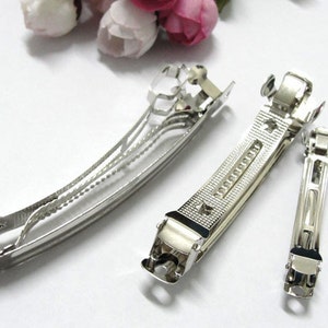 Wholesale 50pcs Silver Hair clips----51x5mm Silver Barrette French Clips,Hair Accessories